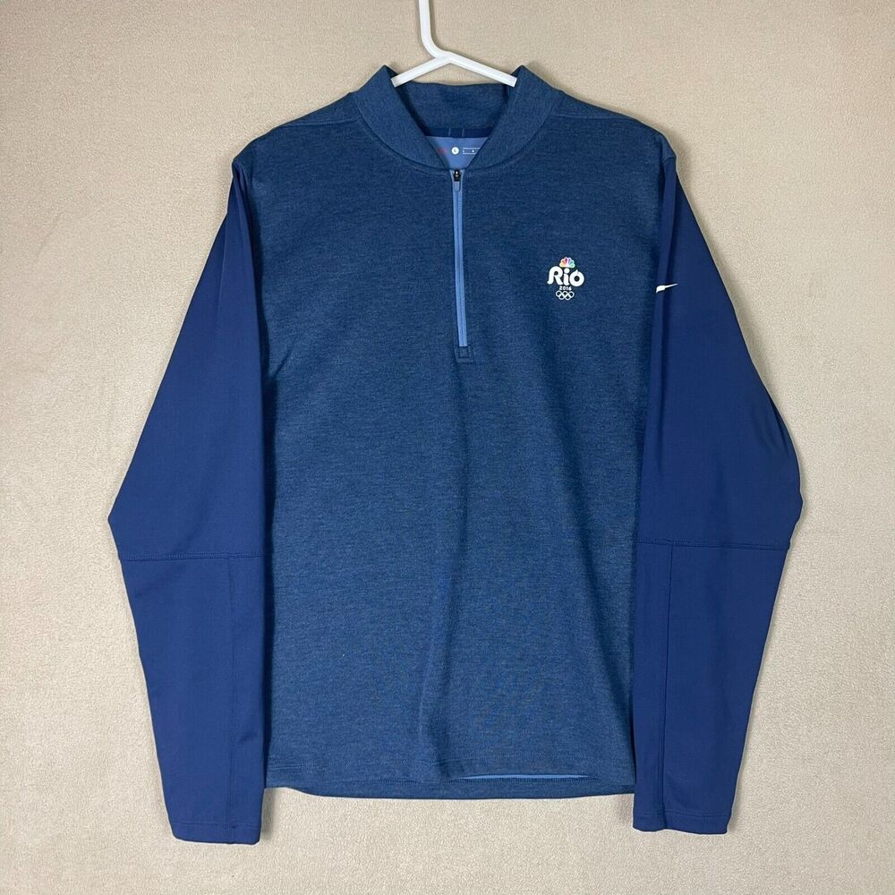 Nike Tiger Woods Collection Sweater Mens Large Blue Olympic Games Rio 2016 Adult - Picture 1 of 12